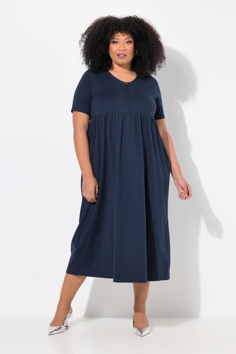 Produktbild Ulla Popken Maxikleid, A-Linie, Zipper, V-Ausschnitt, Halbarm (54)
