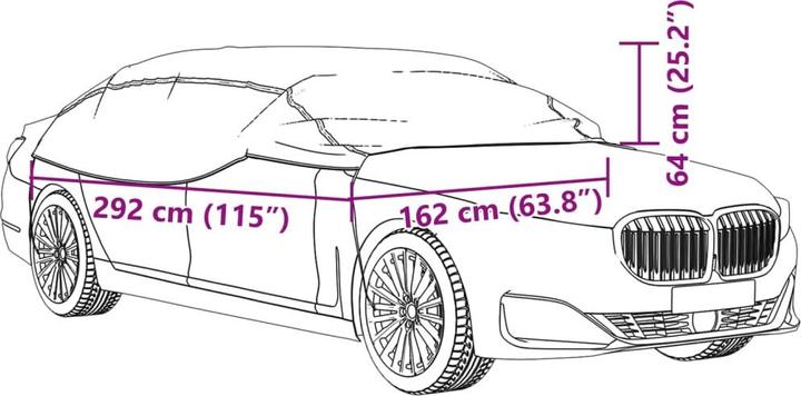 Actual product image vidaXL Car cover half garage with hook L PEVA