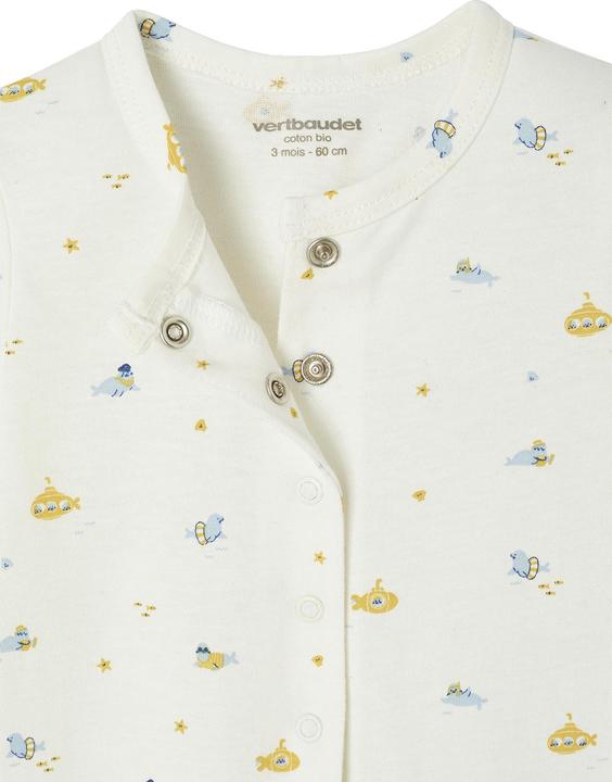 Actual product image Vertbaudet Bio-Kollektion: Baby Strampler mit variablen Füssen, Unterwassermotive (68)