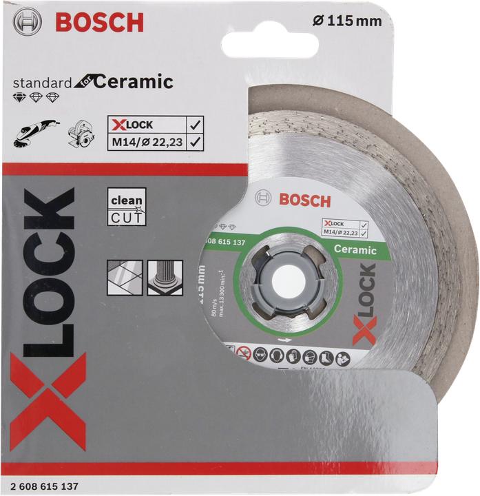 Produktbild Bosch Professional Zubehör X-LOCK Diamanttrennscheibe Standard for Ceramic 115 x 22,23 x 1,6 x 7