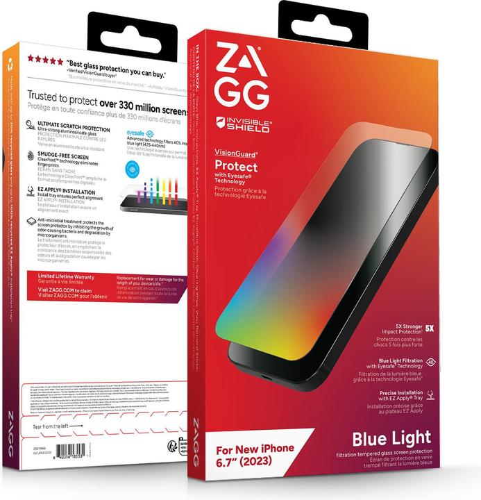 Actual product image Zagg Glass Elite VisionGuard+ (1 pcs., Apple iPhone 15 Plus)
