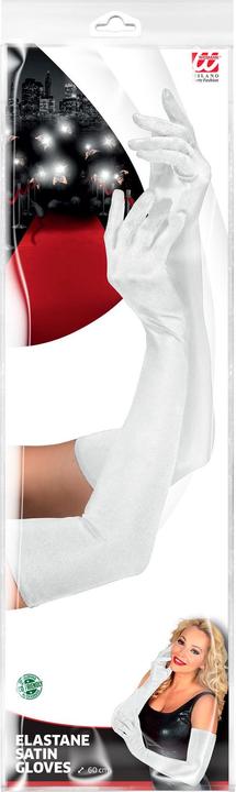 Actual product image Widmann White long satin stretch gloves 60cm