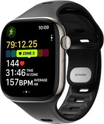 Actual product image Nomad Tempo Band 42mm Black (18 mm, compression moulded, PFAS-free FKM fluoroelastomer)