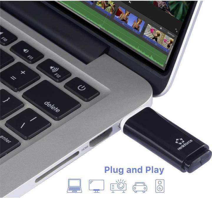 Image du produit Renkforce RF-USBS-210 Clé USB Retail 64 Go noire RF-6684358 USB 2.0 (64 Go, USB-A)