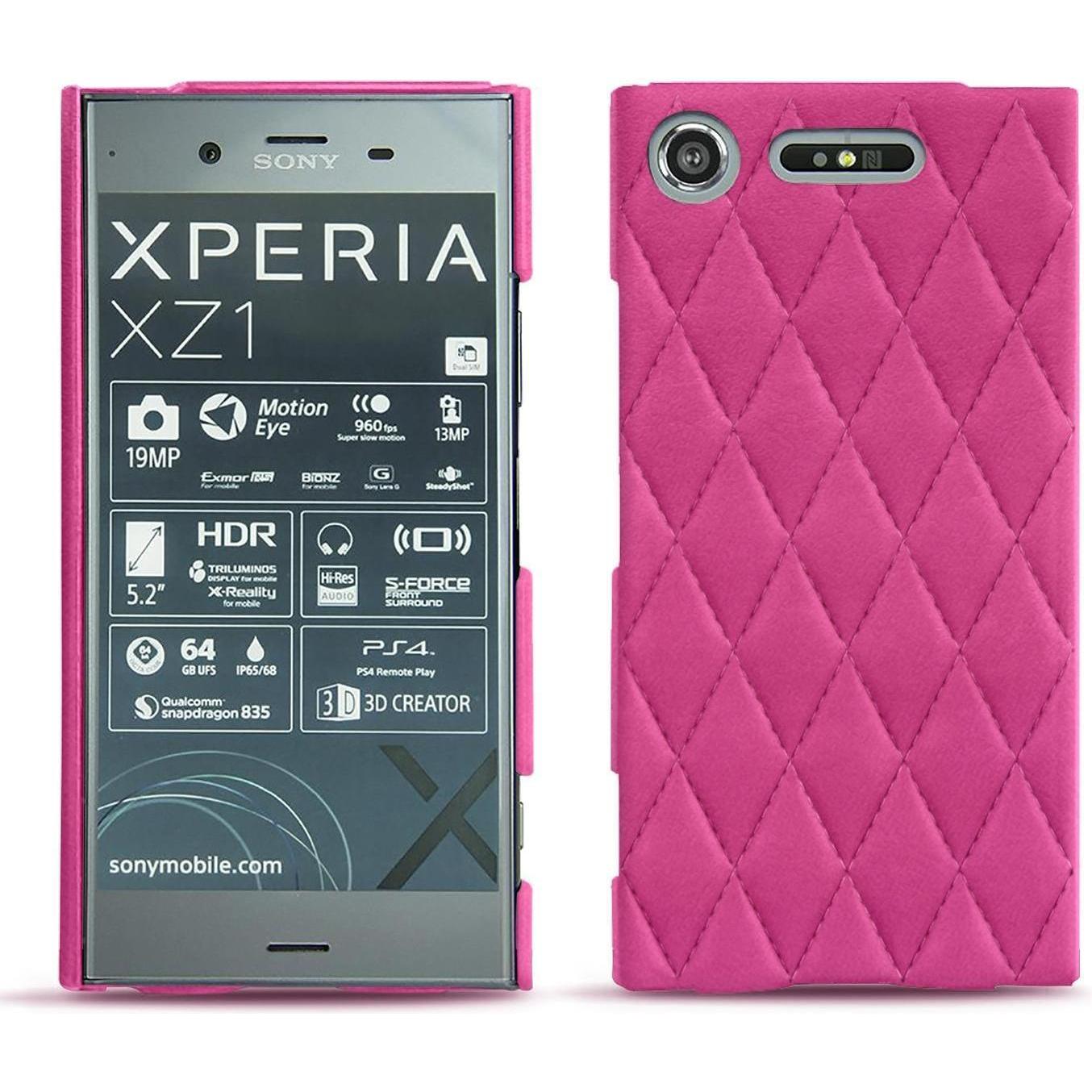 Thumbnail - Noreve Lederschutzhülle (Sony Xperia XZ1), Smartphone Hülle, Rosa