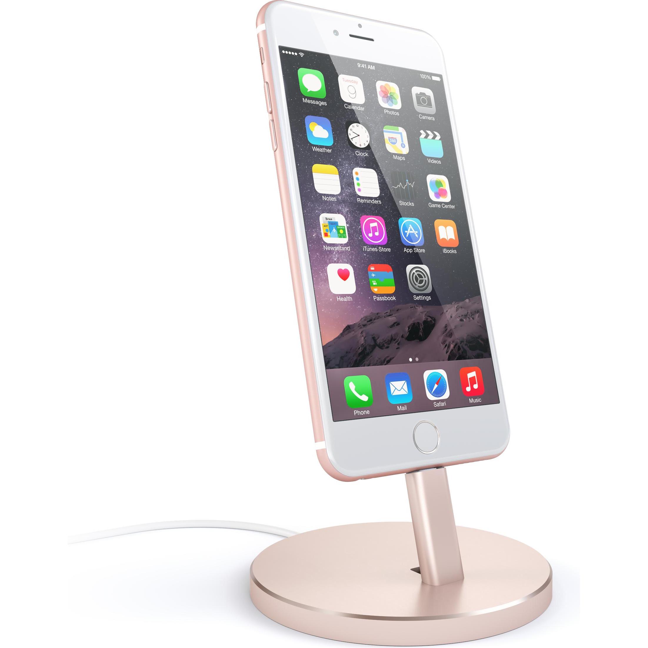 Satechi Charging Stand, Smartphone Halterung, Rosa, Gold