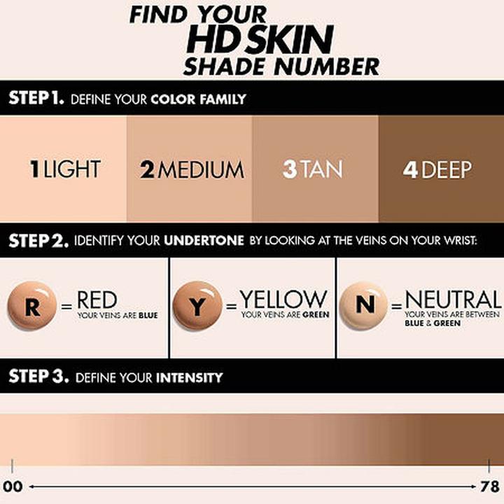 Actual product image Make Up For Ever HD Skin Undetectable Stay-True Foundation (3Y46 Warm Cinnamon)