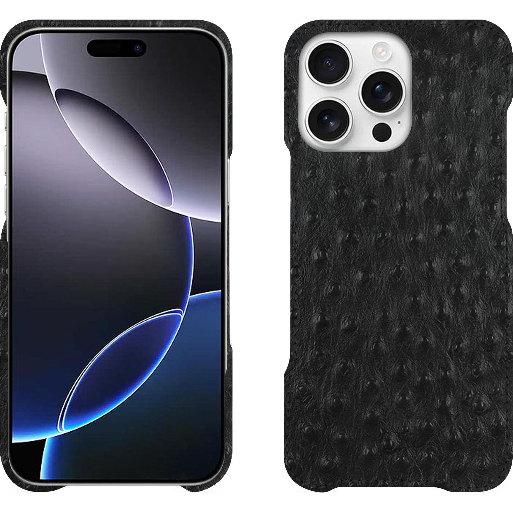Noreve Lederschutzhülle (Apple iPhone 16 Pro Max), Smartphone Hülle, Schwarz