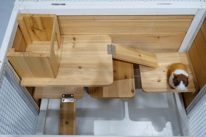 Produktbild HTI-Living Erhöhter Kleintierkäfig aus Holz Nagerkäfig für Kaninchen, Meerschweinchen und Co.