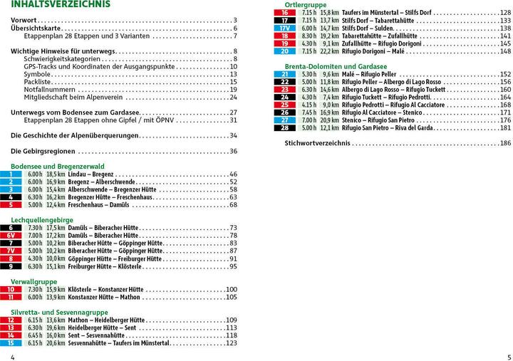 Valori nutrizionali e ingredienti Alpenüberquerung Bodensee – Gardasee (Tedesco, Bettina Foresta, 2022)