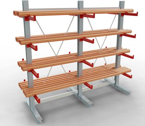 Produktbild Schulte Lagertechnik K 3000 Kragarm-Komplettregal 3 Ständer - 2-seitig