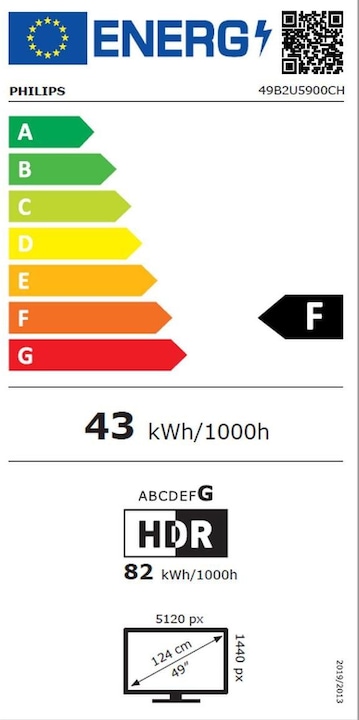 Energie-Label Philips 49B2U5900CH (5120 x 1440 Pixel, 48.80")