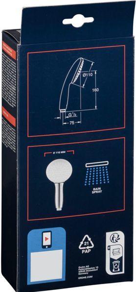 Actual product image Grohe Tempesta 110 hand shower 1 spray type (1 Beam types, 16.60 l/min)