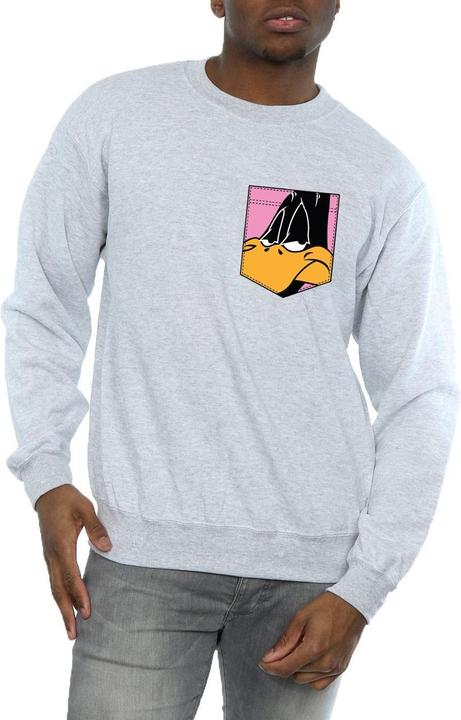 Produktbild Looney Tunes Daffy Duck Face Faux Pocket Sweatshirt (3XL)