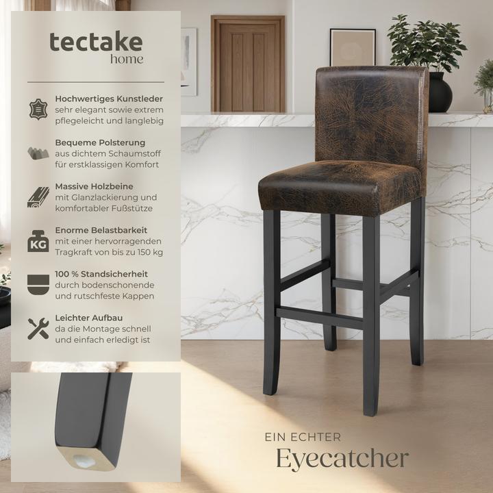 Produktbild tectake Barhocker aus Kunstleder