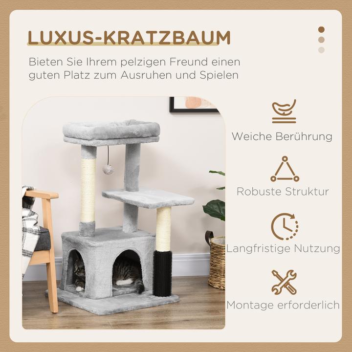 Produktbild PawHut Kratzbaum (80 cm, Hellgrau)