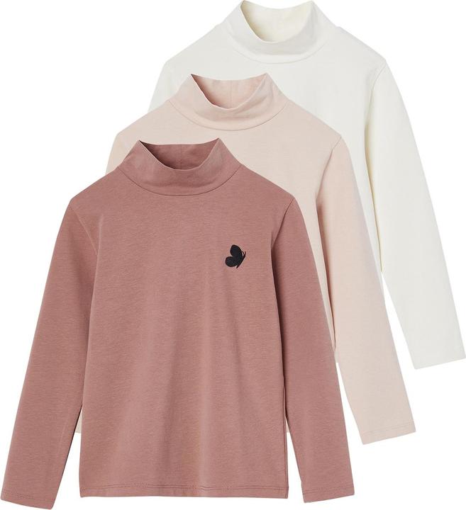 Image du produit Vertbaudet 3er-Pack Mädchen Shirts mit Stehkragen BASIC Oeko-Tex (98)