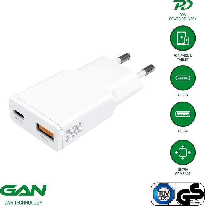 Produktbild 4smarts PDPlug Duos Slim (20 W, 2 Ports)