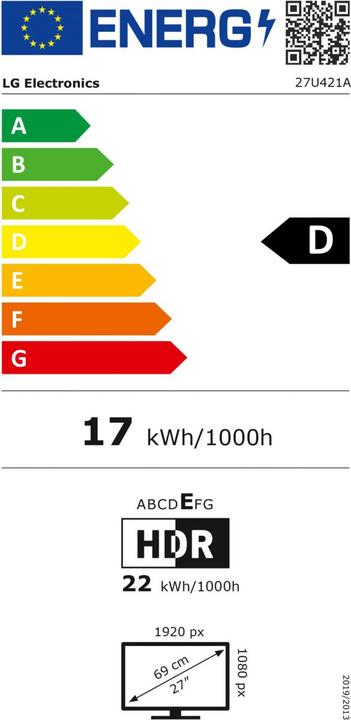 Energie-Label LG 27U421A-B (1920 x 1080 Pixel, 27")