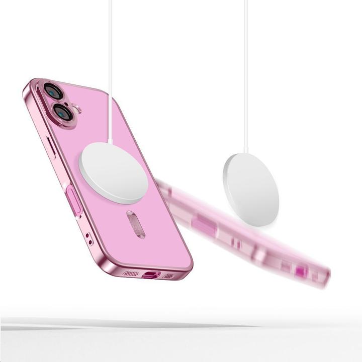 Produktbild Tech-Protect Etui MagFlex MagSafena iPhone 16 - przezroczyste / rÃ³Å¼owe (Apple iPhone 16)