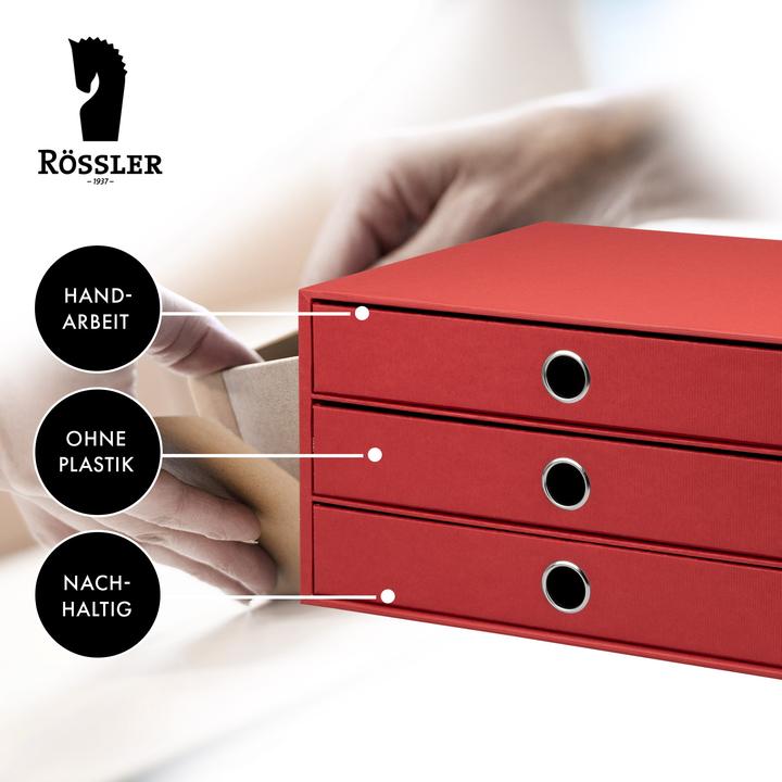 Produktbild Rössler Schubladenbox Soho rot (A4)