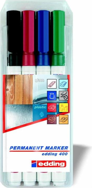 Produktbild Edding 400-E4 (Mehrfarbig, 1 mm, 4 x)