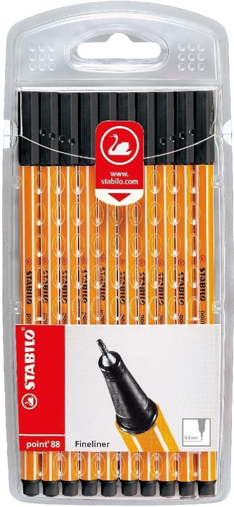 Produktbild STABILO Fineliner - point 88 - 10er Pack - schwarz (Schwarzgrau, 10 x)