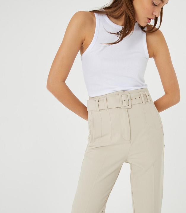 Actual product image La Redoute Collections Belted skinny trousers (40)