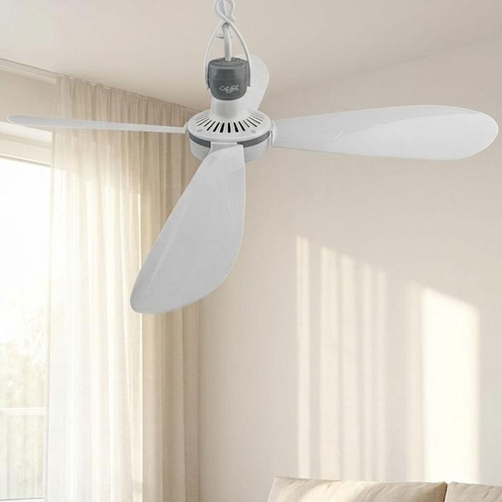 Produktbild GMK Mobiler Deckenventilator 43cm Ø, Hängeventilator mit Haken für Camping, Wohnwagen, Pavillon & Haus