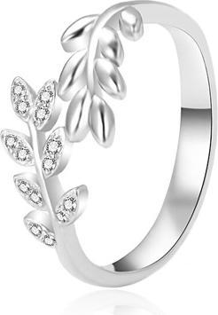 Agato - Silver ring with leaves AGT-R29W - Circuit: 58 mm