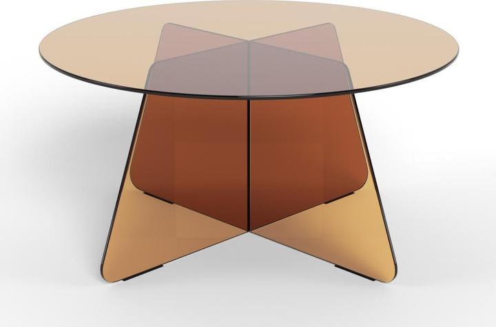 Image du produit AC Design table basse verre trempé marron, base en verre