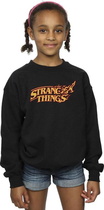Actual product image Netflix Girls Stranger Things Logo Breaking Sweatshirt (128)