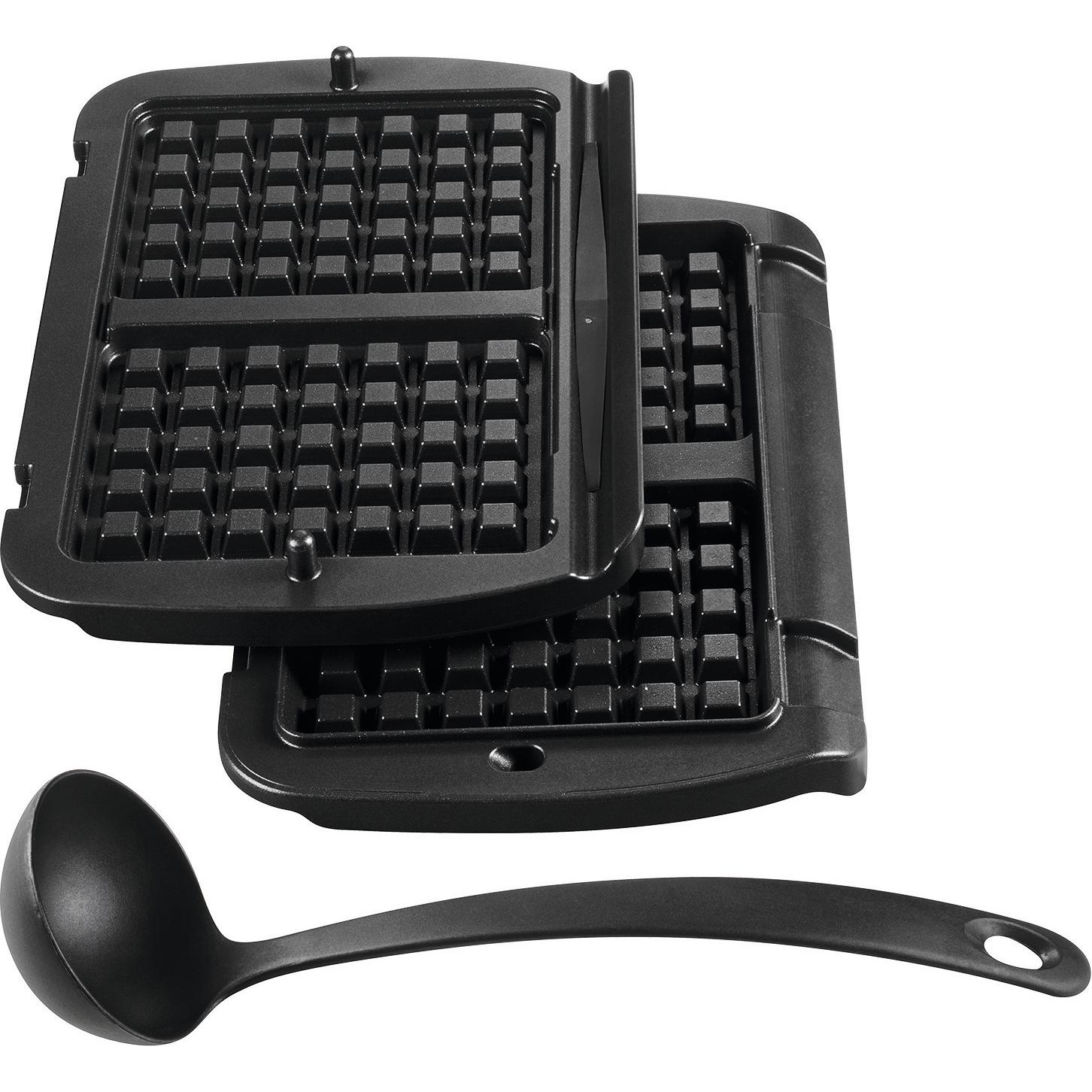 Tefal XA7248 Waffelplatten OG+ & Elite, Zubehör Kochen am Tisch, Schwarz