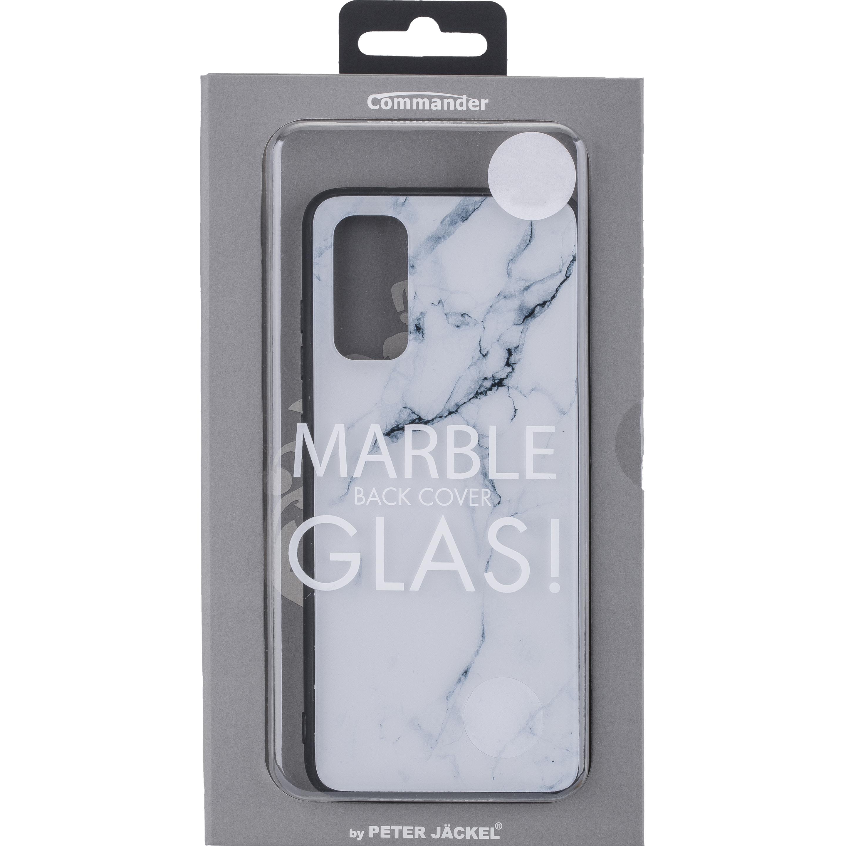 Thumbnail - Peter Jäckel Commander Glas Back Cover MARBLE für Samsung S22 (Samsung Galaxy S22+), Smartphone Hülle, Weiss