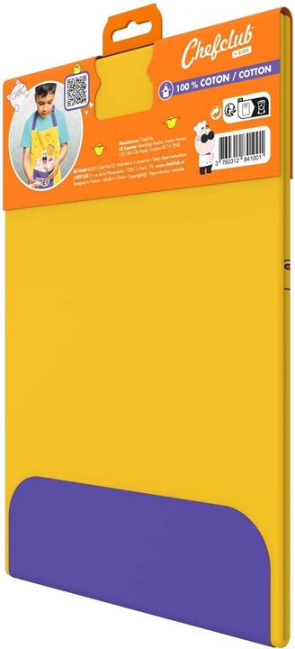 Produktbild Chefclub Kids Apron - Cooking Baking Apron - One Size - Adjustable - 100% Cotton - Yellow (One Size)