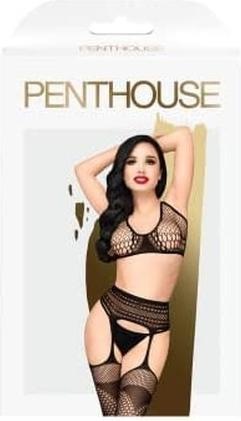 Actual product image Penthouse Lingerie Top with suspender belt and stockings "Smoking gun (M/L)