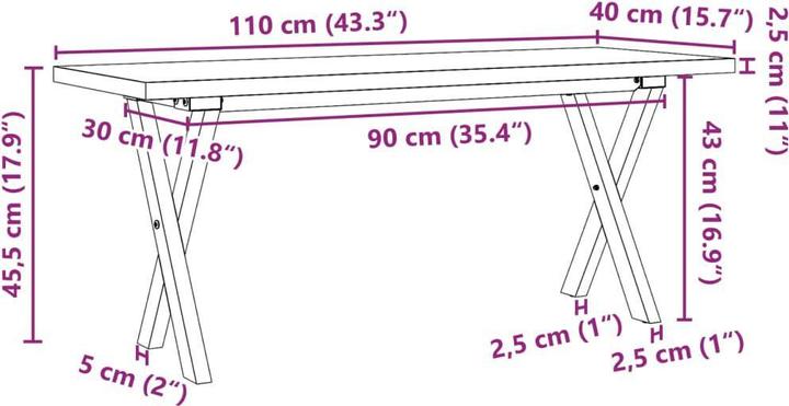 Image du produit vidaXL Couchtisch (110 x 40 x 45.50 cm)