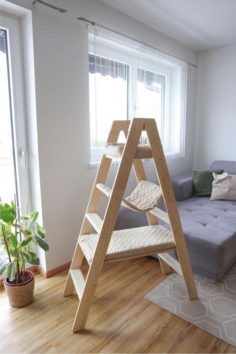 Produktbild Kerbl Kratzbaum Ladder für Katzen (134 cm, Beige, Braun, Wood colour)