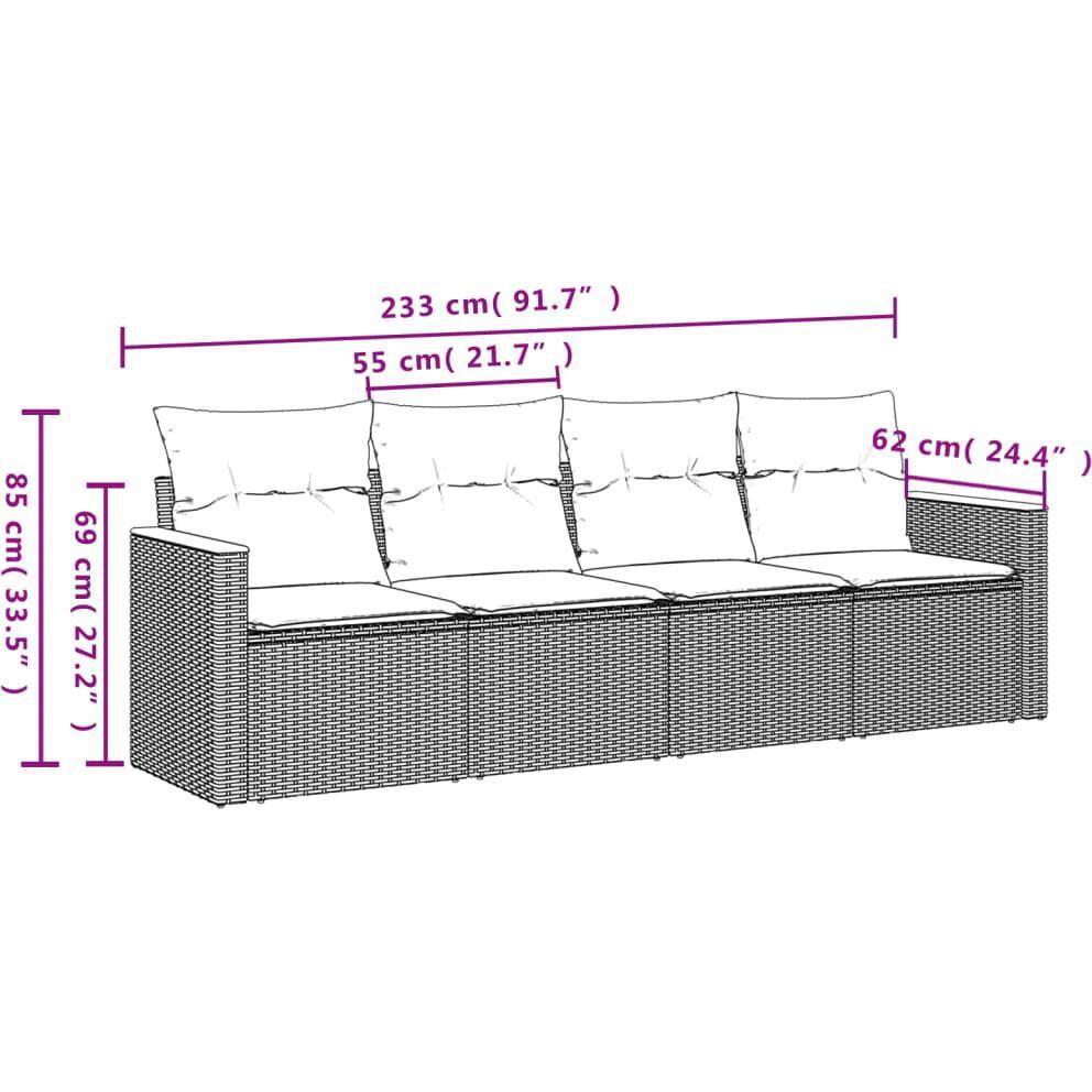 Thumbnail - VidaXL, Gartenlounge, 10-tlg. Garten-Lounge-Set mit Kissen