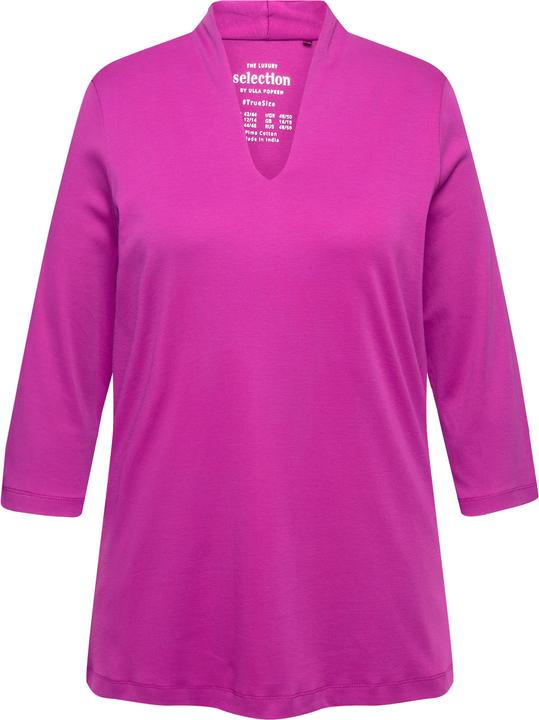Immagine prodotto Ulla Popken Maglia dal taglio svasato in cotone Pima con scollo montante e maniche a 3/4 (56)
