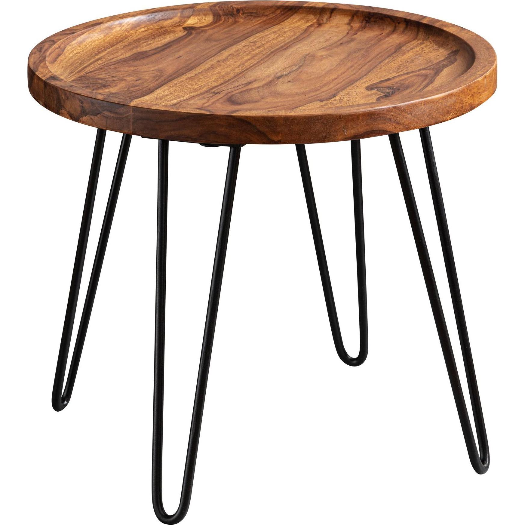 FineBuy, Couchtisch + Beistelltisch, Couchtisch Braun (45 x 40 x 45 cm)