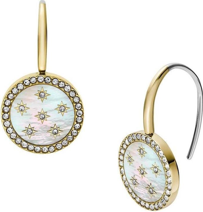 Fossil JF04867710 Dames Oorbellen 13.1 mm - Goudkleurig (Edelstahl, Perlmutt, Zirkonia)