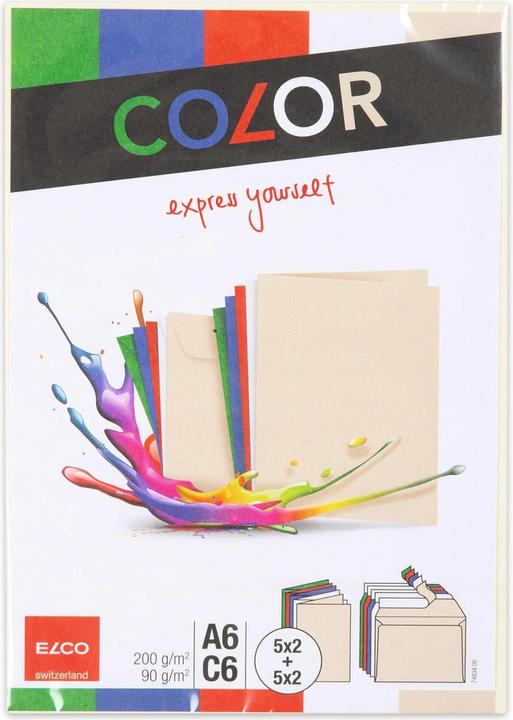 Produktbild Elco Doppelkarten mit Briefumschläge Color (A6, C6, 20 x)