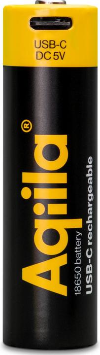 Produktbild Aqiila - USB-C Wiederaufladbare Batterie - 18650 - 2000 mAh - 1er-Pack (1 Stk., 18650, 2000 mAh)