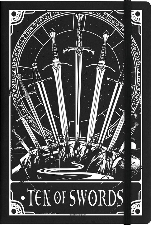 Actual product image Deadly Tarot Notebook Ten Swords A5 (Lined, Hardcover)