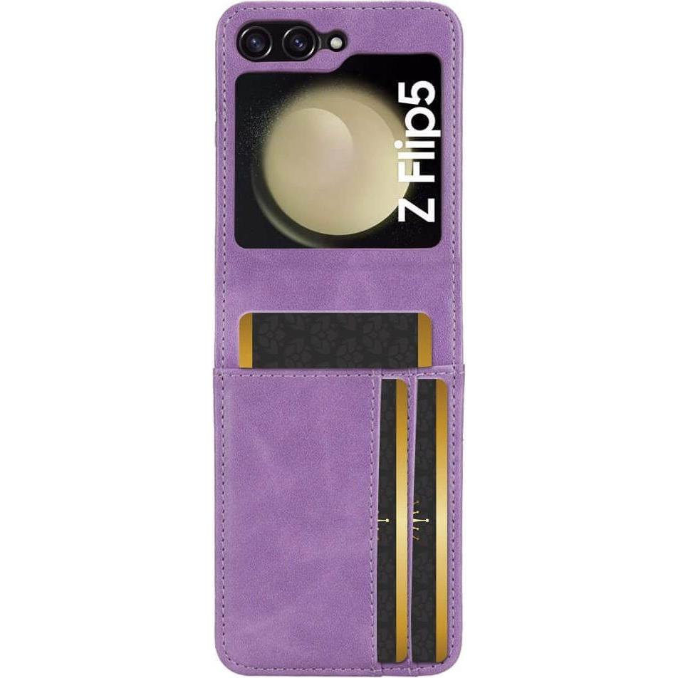 Thumbnail - Cover-Discount Galaxy Z Flip5 - Etui Hülle mit Kartenfächer violett (Samsung Galaxy Z Flip5), Smartphone Hülle, Violett