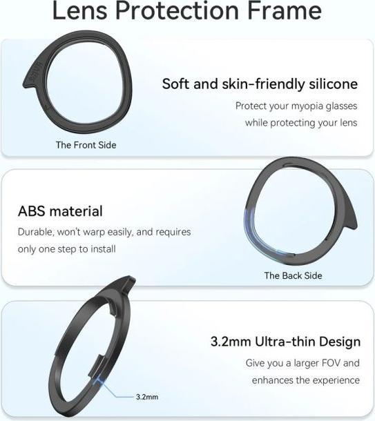 Actual product image AMVR Meta Quest 3 Brillenabstandshalter & Linsenabdeckung - schwarz