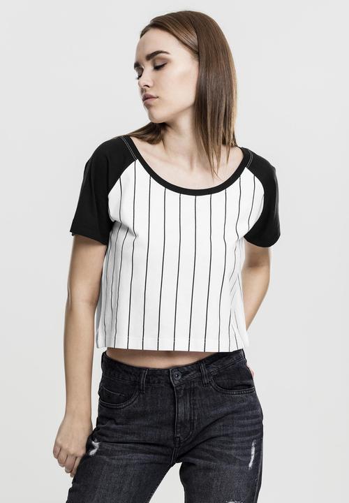 Produktbild Urban Classics Ladies Cropped Baseball Tee (S)