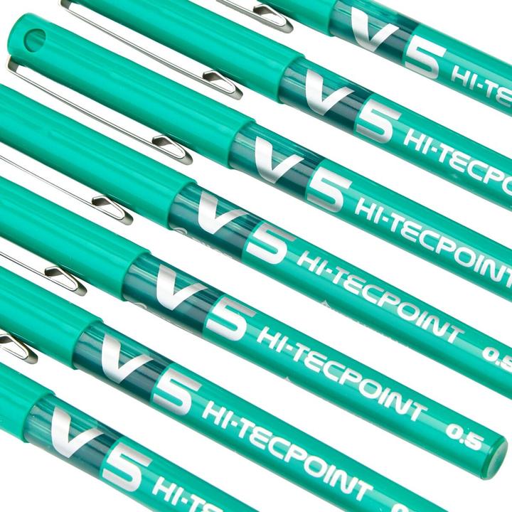 Actual product image Pilot Hi-tecpoint V5 Liquid, green (Green, 12 x)