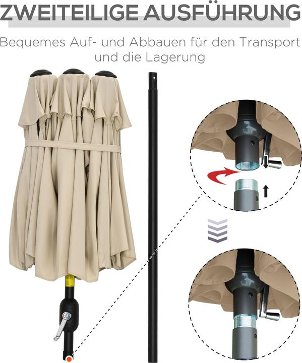 Actual product image Outsunny Parasol (1.47 m)